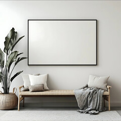 blank neutral wall open frame for mockup 43 landscape