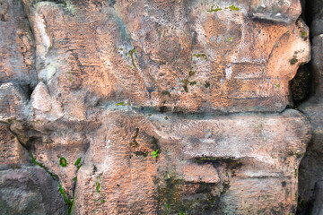 Artificial Wall Relief Texture Made of Cement and Sand Material