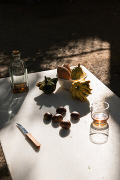 Chestnuts, pumpkins and sweet potatoes