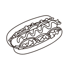 Delicious hot dog outline