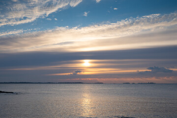 sunrise sunset over the ocean