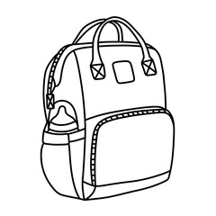 Modern diaper backpack outline