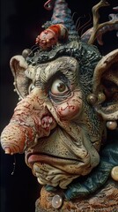 Detailed 3D Model of a Fantasy Creature with a Long Nose and a Twisted Expression