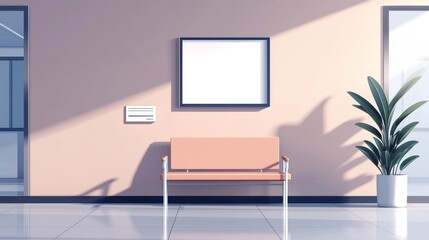 Minimalist waiting area with contemporary decor