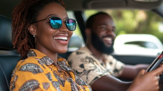 Happy Couple: A Joyous Car Journey