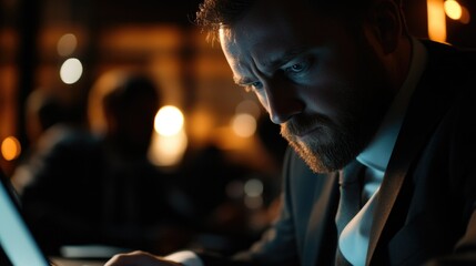 Intense Businessman at Work