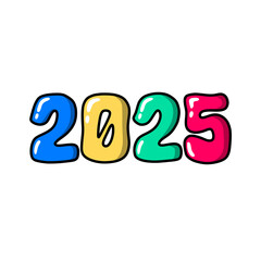 Colorful 2025 typography