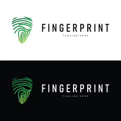 Simple and elegant modern identity fingerprint logo technology design for business branding