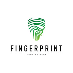 Simple and elegant modern identity fingerprint logo technology design for business branding