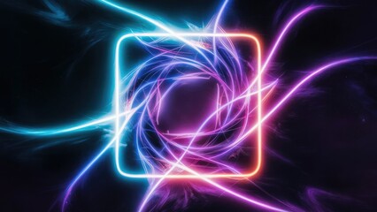 Obraz premium minimalist illustration of a glowing neon