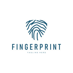 Simple and elegant modern identity fingerprint logo technology design for business branding