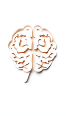 Brain disorder symbol presented by human head made form paper . Creative idea for Alzheimer's disease, dementia, memory loss and mental health concept isolated with white highlights, png