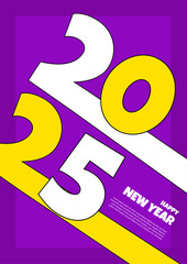 Purple Violet Yellow And White Minimalis 2025 Cover Poster Design Background