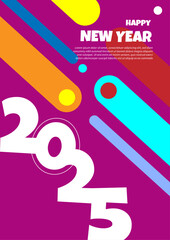 Colorful Abstract Modern 2025 Cover Poster Design Background
