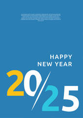 Blue White And Yellow 2025 Abstract Shape Cover Poster Design Background