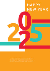 Orange Green And White Abstract Modern 2025 Cover Poster Design Background