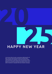 Blue And White 2025 Geometric Cover Poster Design Background