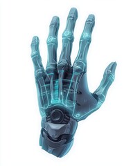 Naklejka premium Futuristic robotic hand, white isolate background