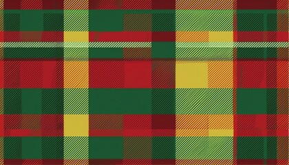 Red, green, and yellow plaid