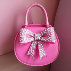 Monedero adorable en pastel con glitter y lazo.