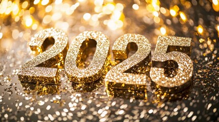 Sparkling 2025 New Year Celebration Theme Background