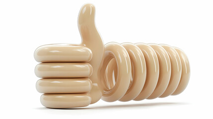3D Illustration of a Thumbs Up Gesture with a Spiral Design