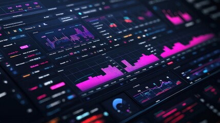 Close-up of a computer screen displaying a variety of data and graphs.