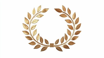 Golden Laurel Wreath with Detailed Leaf Design