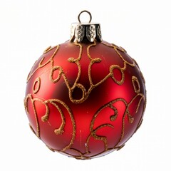 Shiny red glass ball ornament for Christmas tree decoration