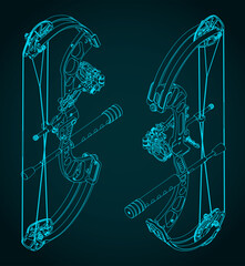 Compound bow isometric blueprints