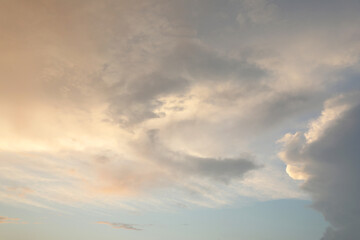 Picturesque view of blue sky with fluffy clouds