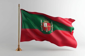 Waving Flag of the Autonomous City of Melilla, Spain