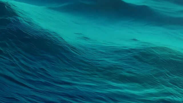 Calm ocean waves create a serene turquoise surface.