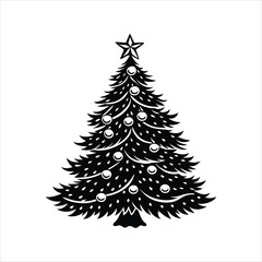 Festive Christmas Tree Vector Illustration for Holiday Designs