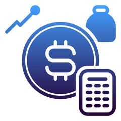 Finance icon, gradient icon style
