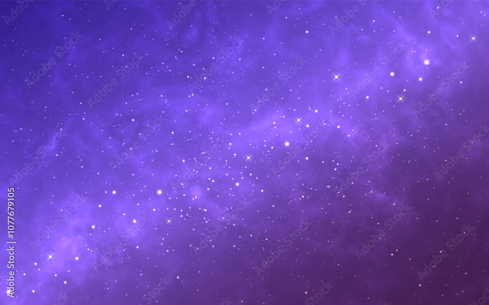 Wall mural milky way. beautiful starry trail. color nebula with shiny stars. purple cosmos wallpaper. magic spa