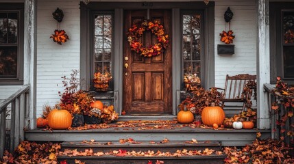Obraz premium Autumnal Porch Decor
