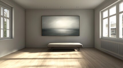 Serene and Tranquil Modern Interior with Minimalist Furniture and Natural Light