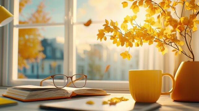 Enhance your learning experience explore the online learning concept with laptops and books for a modern education