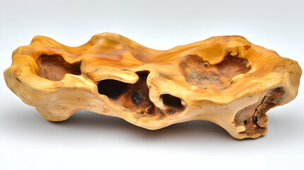 Abstract Wooden Bowl with Intricate Grain Patterns