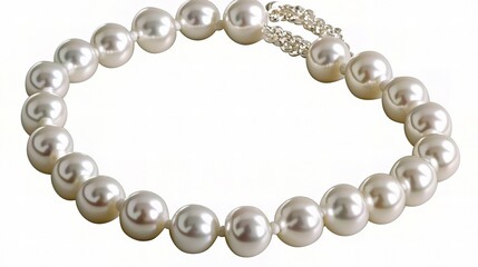 Obraz premium Elegant and Beautiful Pearl Necklace Displaying Timeless Sophistication and Grace, Perfect for Enhancing Any Attire or Occasion with its Classic Charm