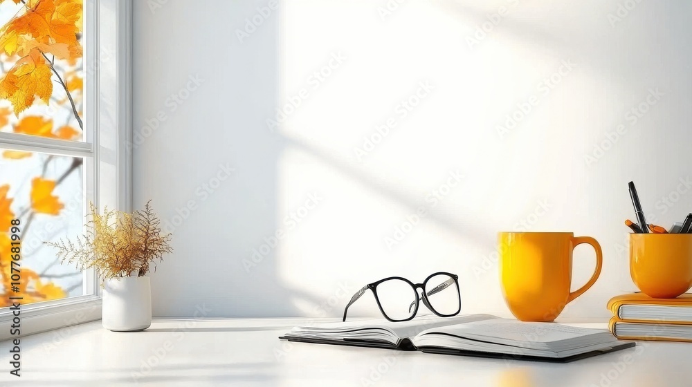Aufkleber enhance remote learning with tablets and books on a clean desktop workspace