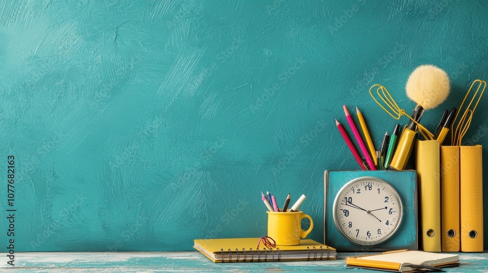 Poster enhance learning with engaging virtual classroom materials on a bright background