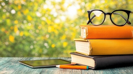 Create an inviting virtual study desk with a tablet and notebook to enhance your learning experience