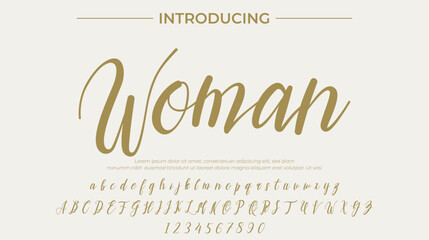 Woman Font Stylish brush painted an uppercase vector letters, alphabet, typeface