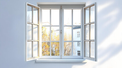 Obraz premium Bright Open Window with City View 