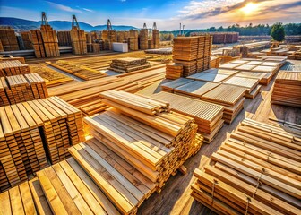 Aerial View Construction Site Wooden Boards Texture