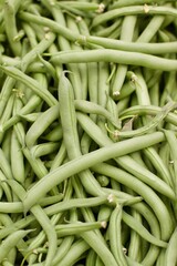 green beans on a market