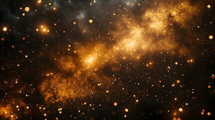 Fototapeta premium Abstract Background with Gold Sparkles and Blurred Lights