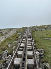 Railroad tracks up a steep mountain